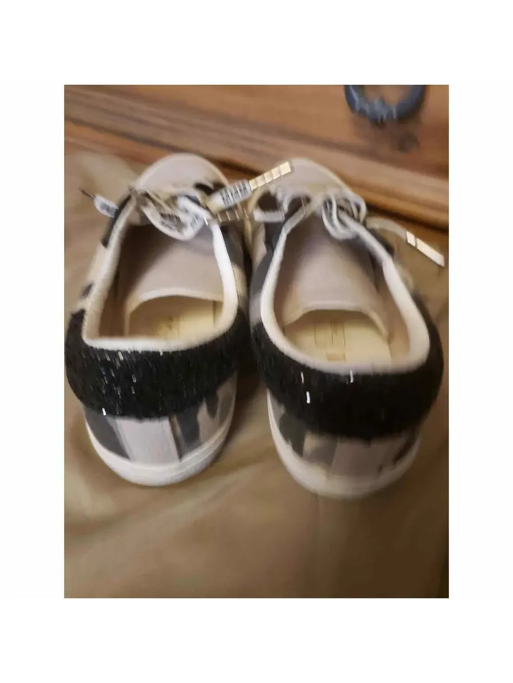 MMM Ruthy Suede Camo Sneakers Ribbon Lace Slip On Shoes Size 8